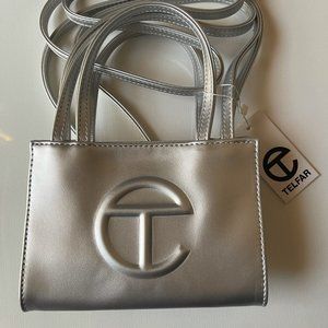 Telfar Small Silver Shopping Bag